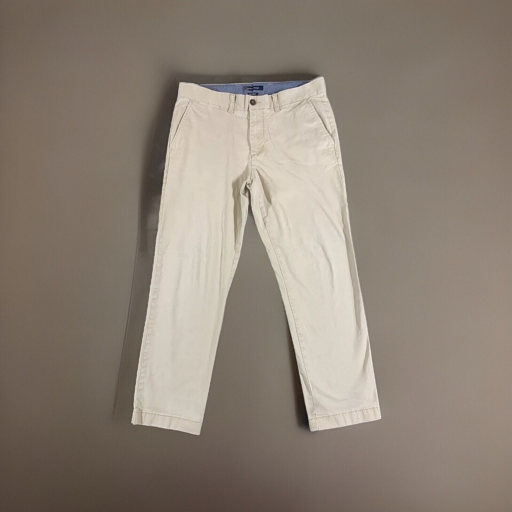 Tommy Hilfiger Pants Men 34x30‎ Khaki Chinos Pockets Button Tailored Fit Dress